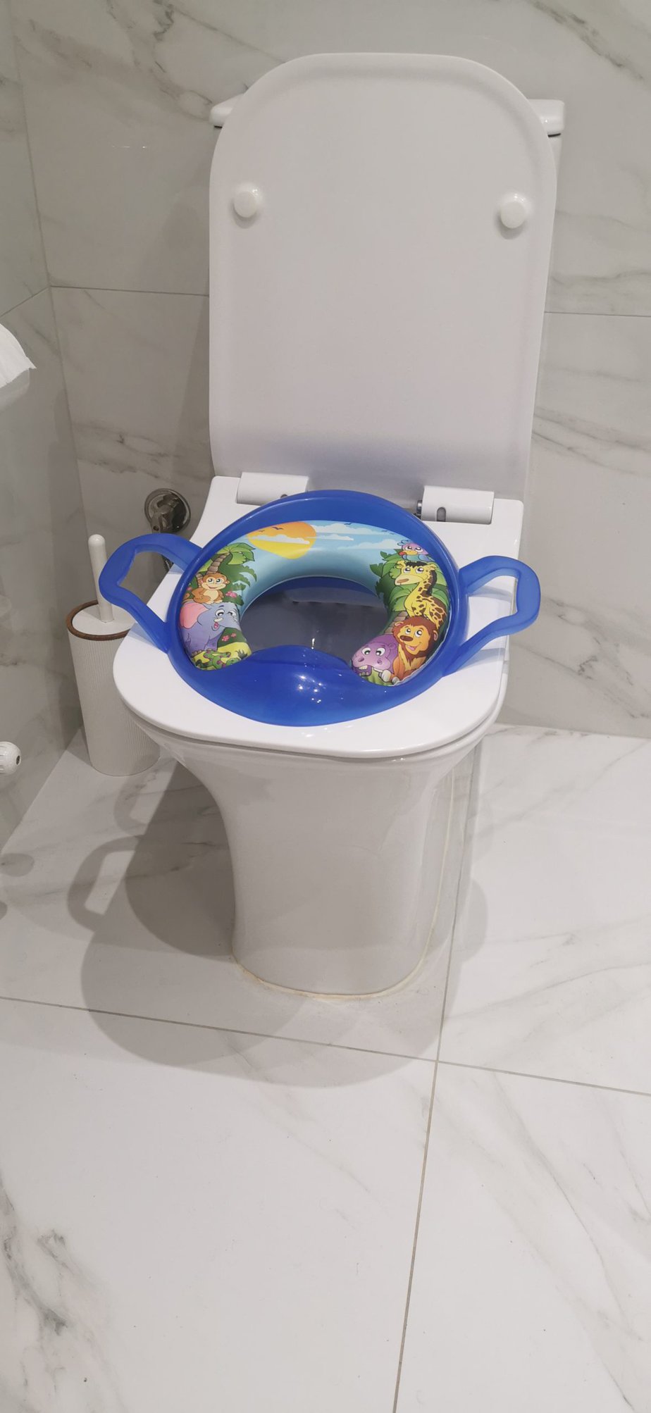 Colourful child-friendly toilet seat at Villa Koumos