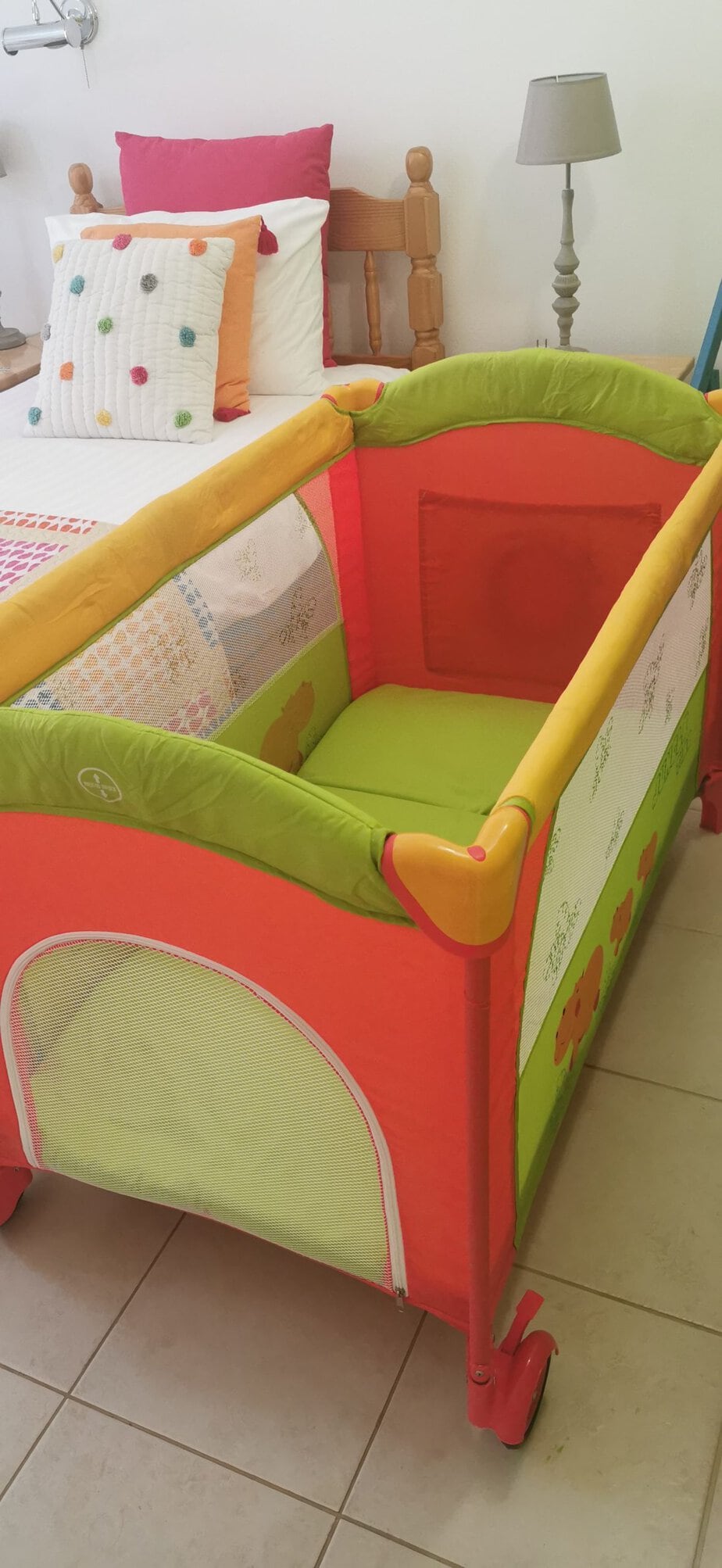 Travel cot available in a Villa Koumos bedroom