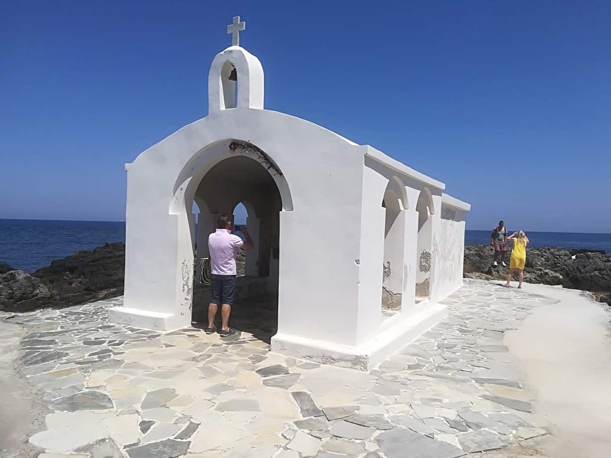 White chapel on the sea at Georgioupoli