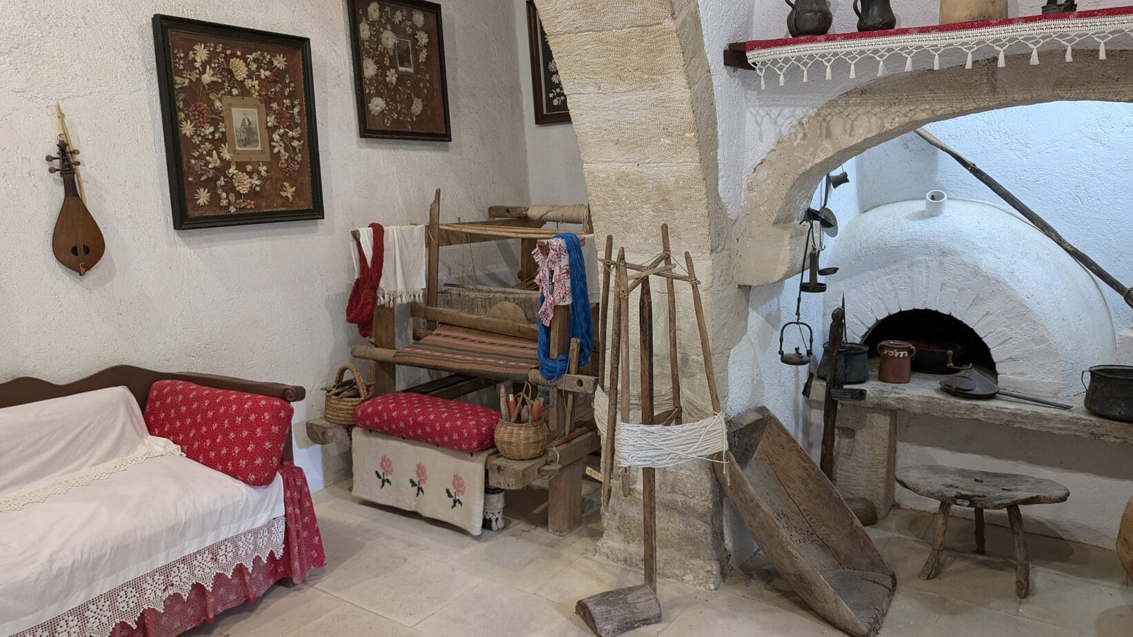 Traditional Cretan interior and historic oven in Gavalochori