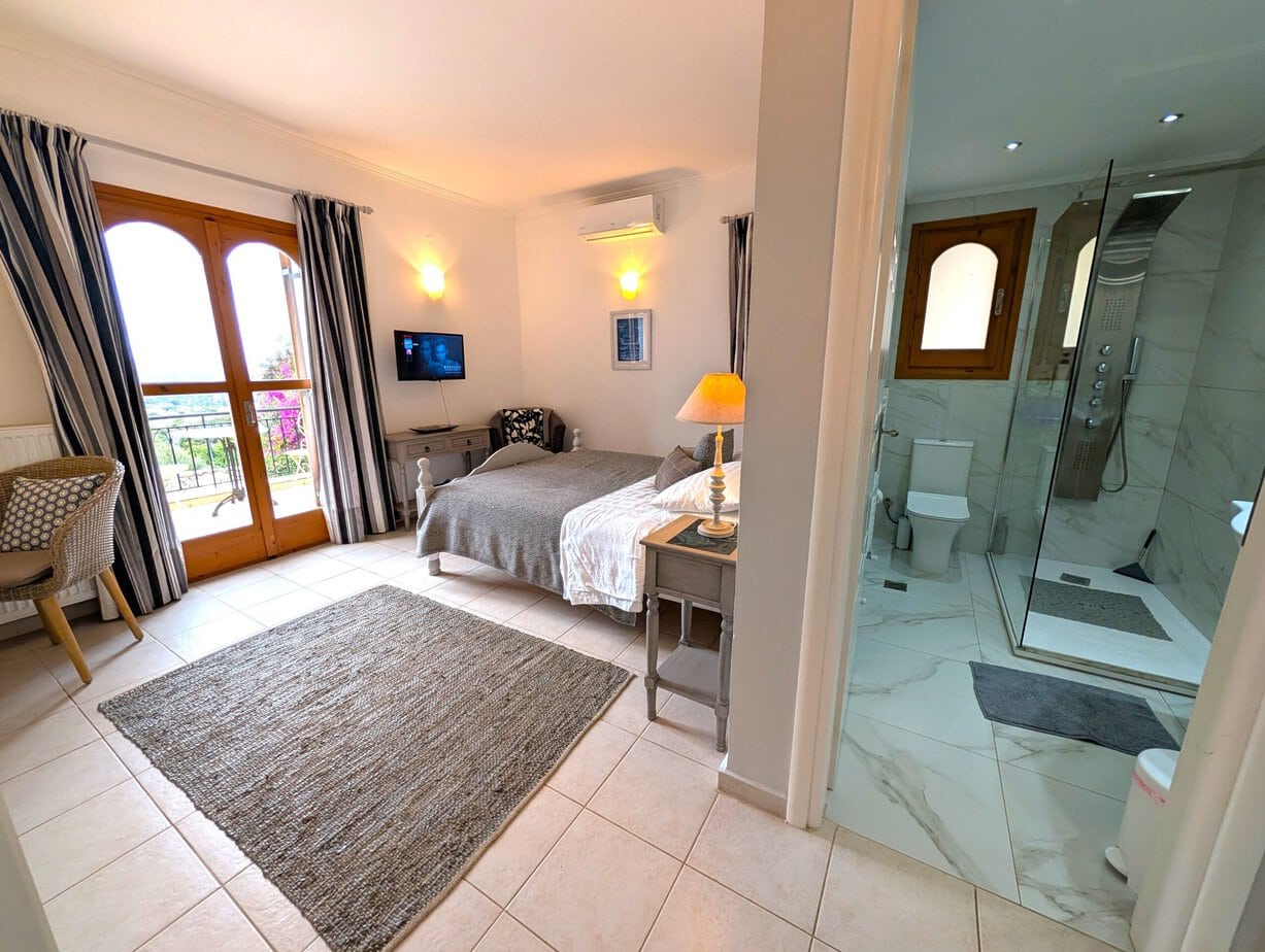 Master suite at Villa Koumos in Gavalochori, Crete