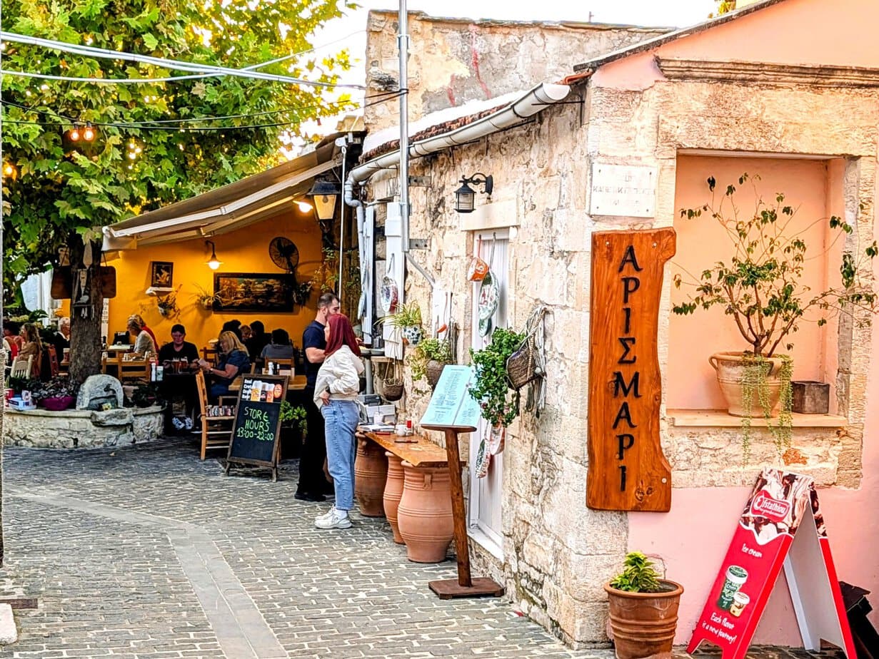 Arismari taverna in Gavalochori village near Villa Koumos, Crete