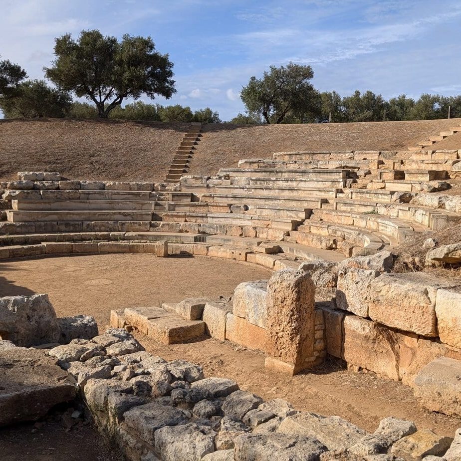 The amphitheatre at the archaeological site at Aptera